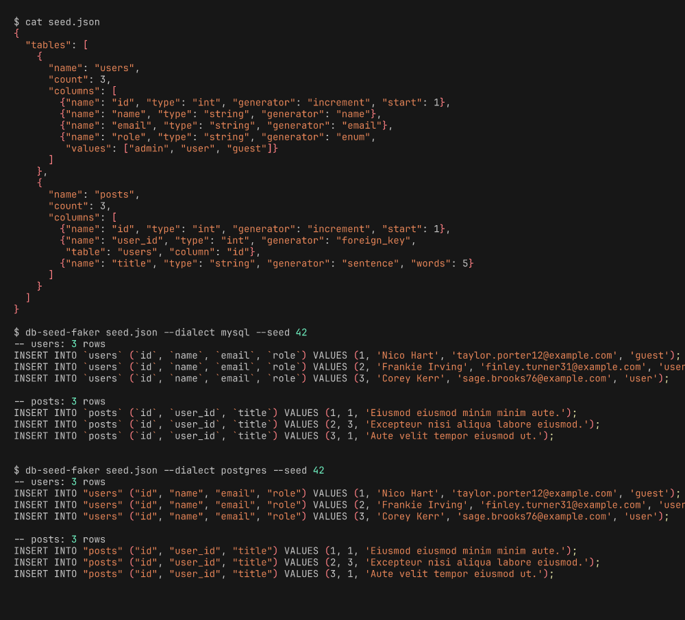 db-seed-faker screenshot